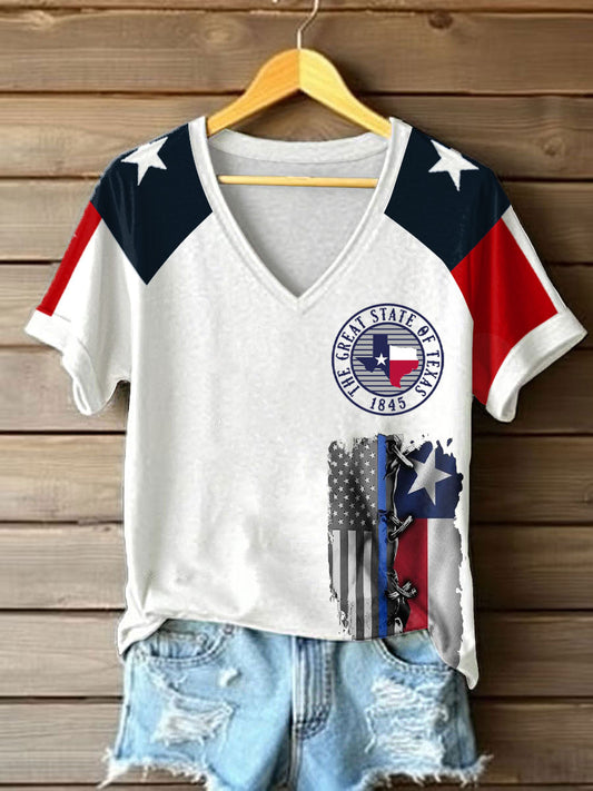 Women's Texas Flag Proud Printed T-shirt