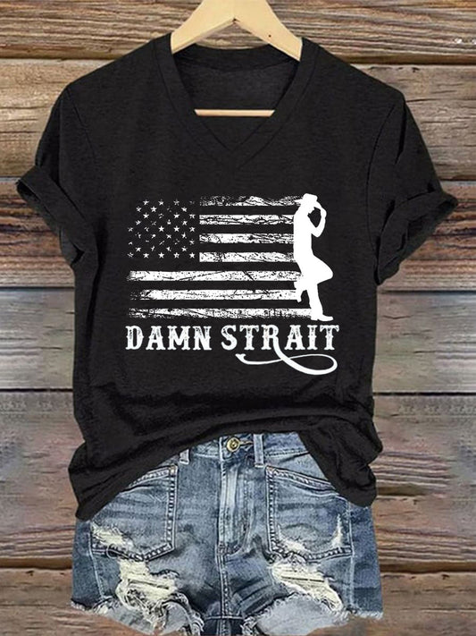 Women's Damn Strait Country Music Fan Short Sleeve T-Shirt
