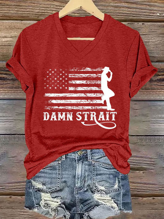 Women's Damn Strait Country Music Fan Short Sleeve T-Shirt