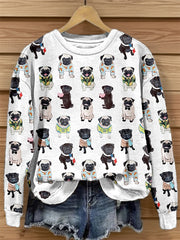 Women's Funny Pug Print Sweatshirt