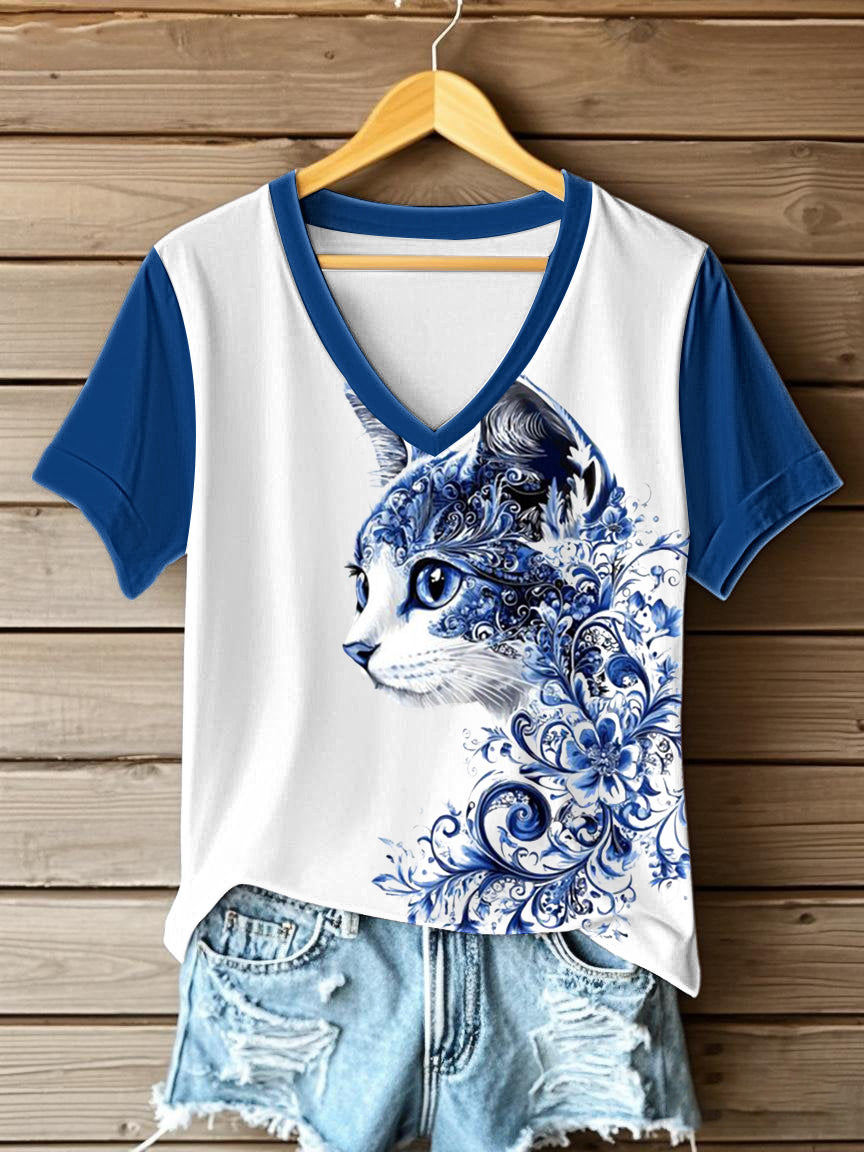 Women's Flowers Animal Printed T-shirt