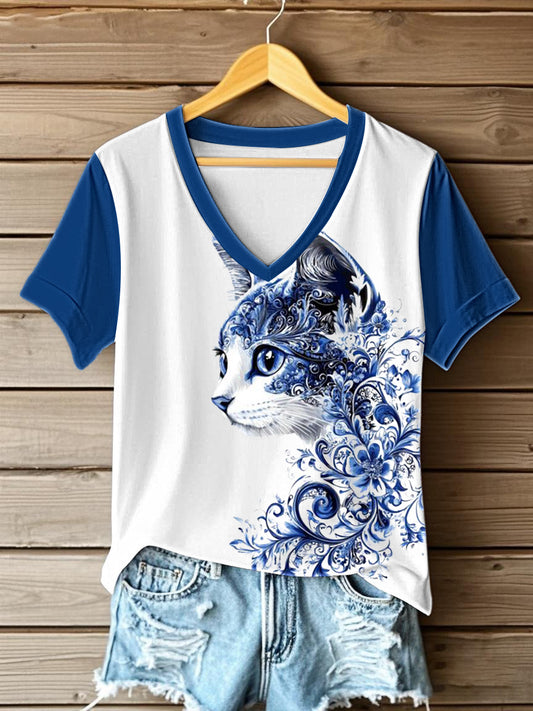 Women's Flowers Animal Printed T-shirt