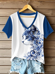 Women's Flowers Animal Printed T-shirt