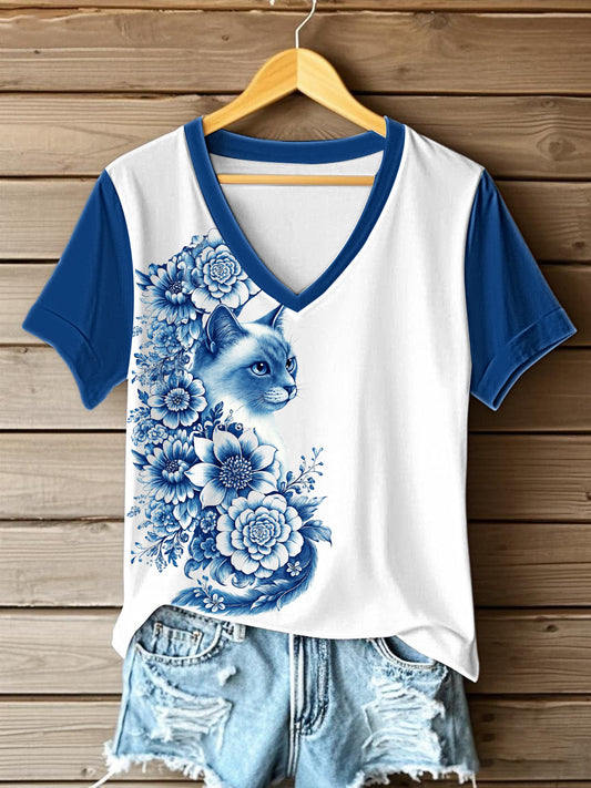 Women's Flowers Animal Printed T-shirt