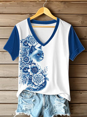 Women's Flowers Animal Printed T-shirt