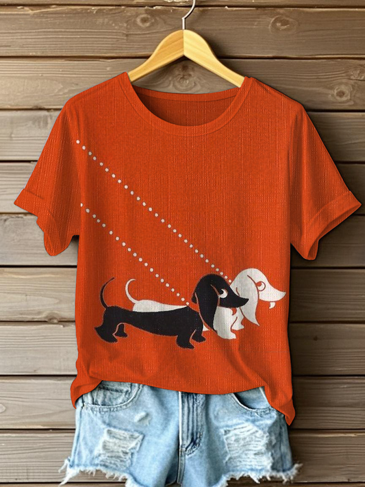 Women's Dog Art Print T-Shirt