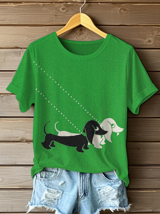 Women's Dog Art Print T-Shirt
