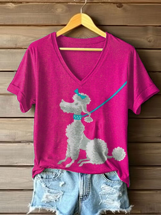 Women's Dog Art Print T-Shirt