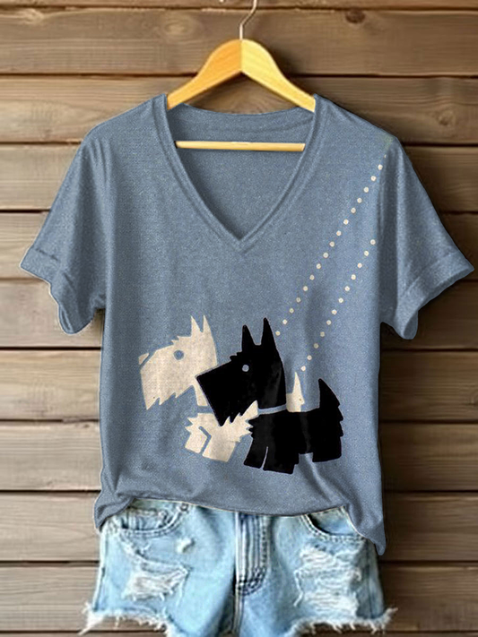 Women's Dog Art Print T-Shirt
