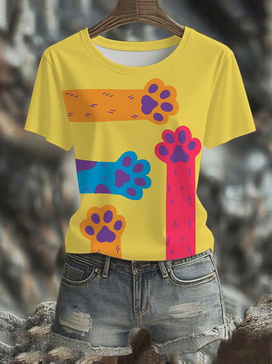 Women's Animal Cat Printed T-shirt