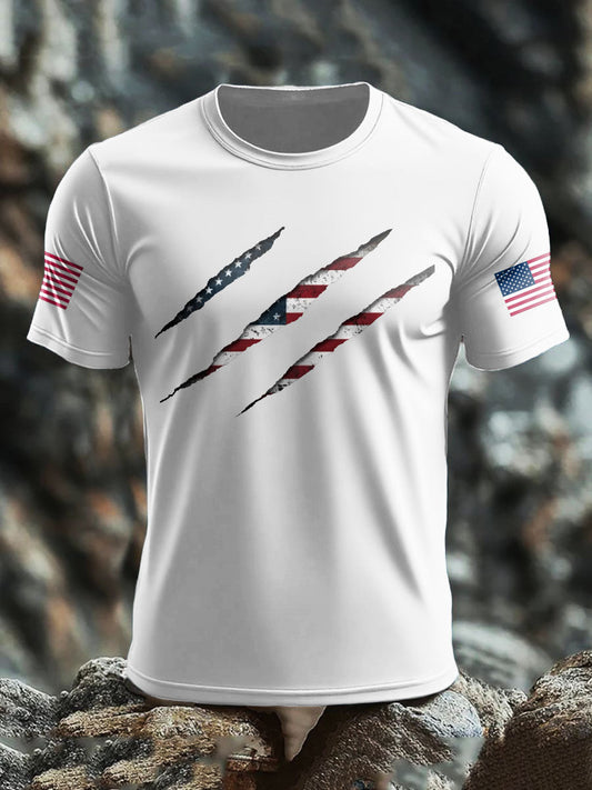 Men's American Flag Printed T-shirt