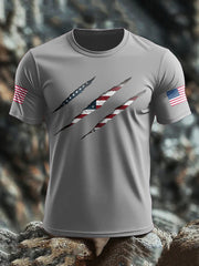 Men's American Flag Printed T-shirt