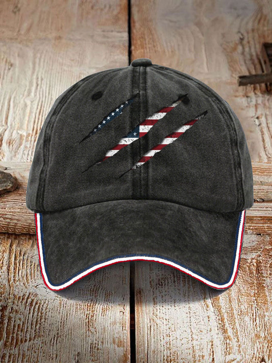 Unisex American Flag Printed Hat