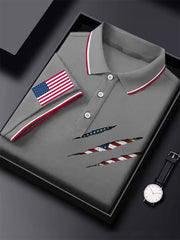 Men's American Flag Printed Casual Tops