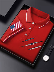 Men's American Flag Printed Casual Tops