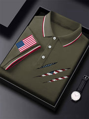 Men's American Flag Printed Casual Tops