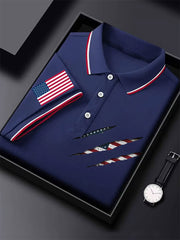 Men's American Flag Printed Casual Tops