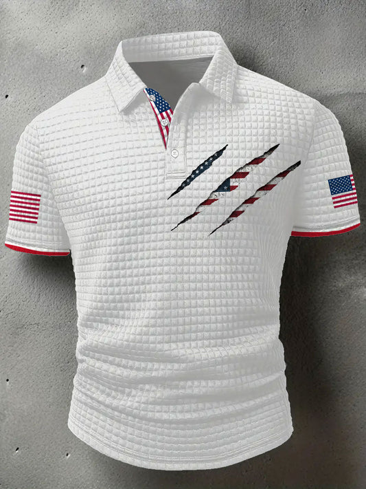 Men's American Flag Printed Casual Tops
