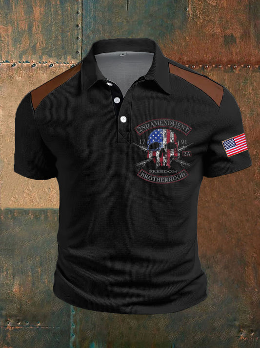 Men's Veteran Defend 2nd Amendment Printed Casual Tops