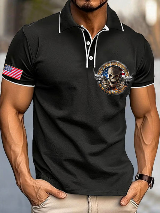 Men's Veteran Defend 2nd Amendment Printed Casual Tops