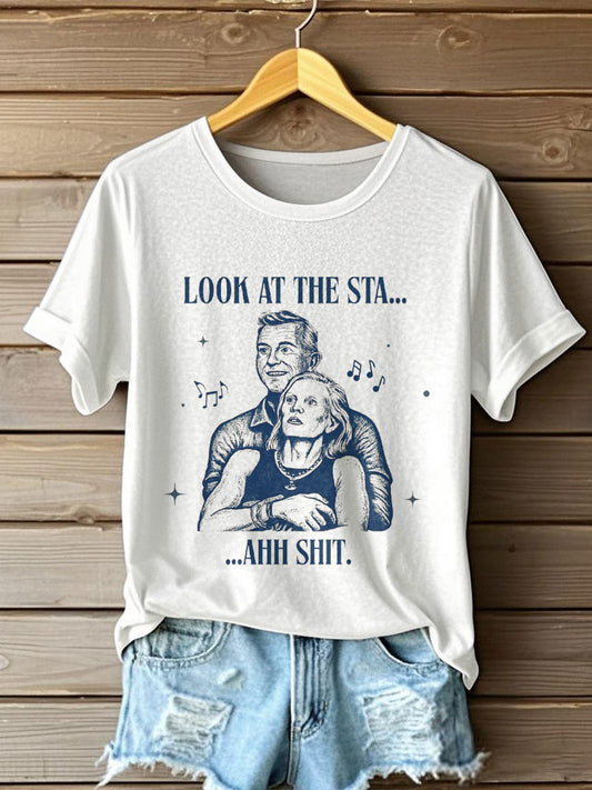 Women's Funny Halloween Kiss Cam Printed T-Shirt