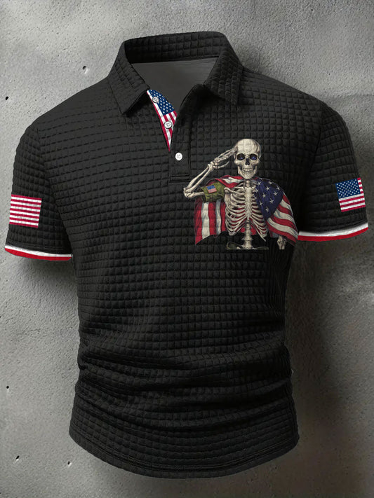 Men's American Flag Eagle Printed Casual Tops