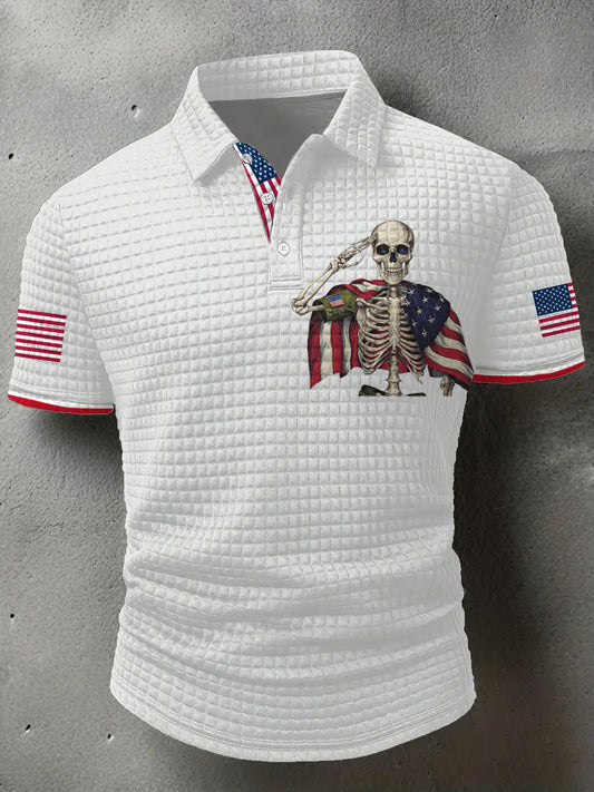 Men's American Flag Eagle Printed Casual Tops
