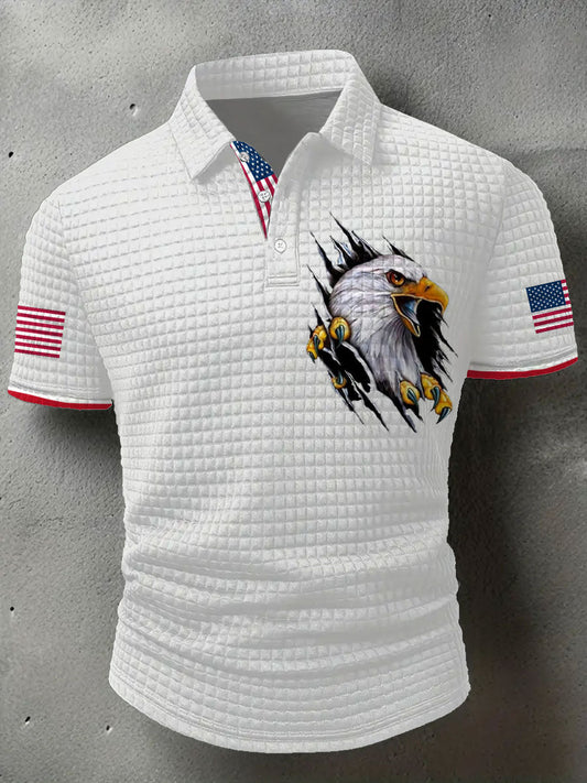 Men's American Flag Eagle Printed Casual Tops