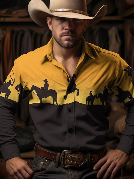 Men's Western Style Art Printed Shirt