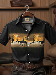 Men's Western Style Art Printed Shirt
