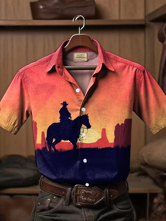 Men's Western Style Art Printed Shirt