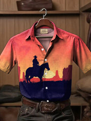 Men's Western Style Art Printed Shirt