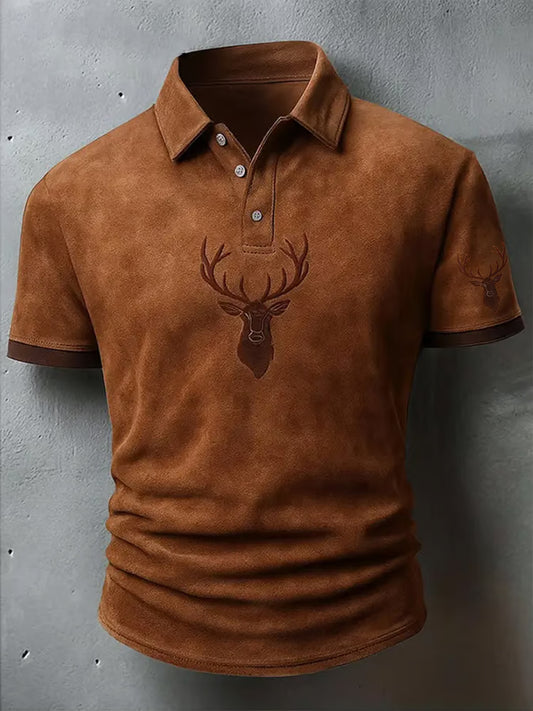 Men's Retro Western Antler Print Casual Top