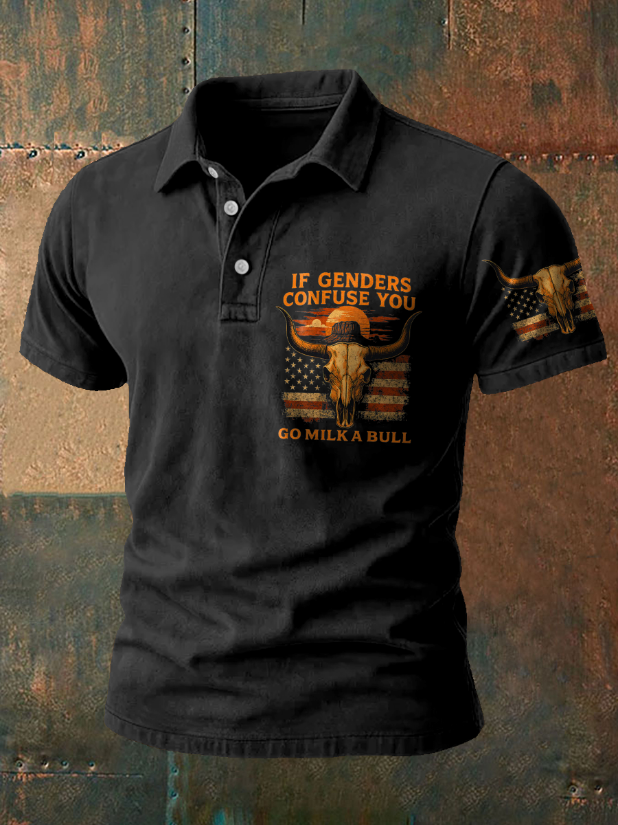 Men's Western Style Printed Casual Tops