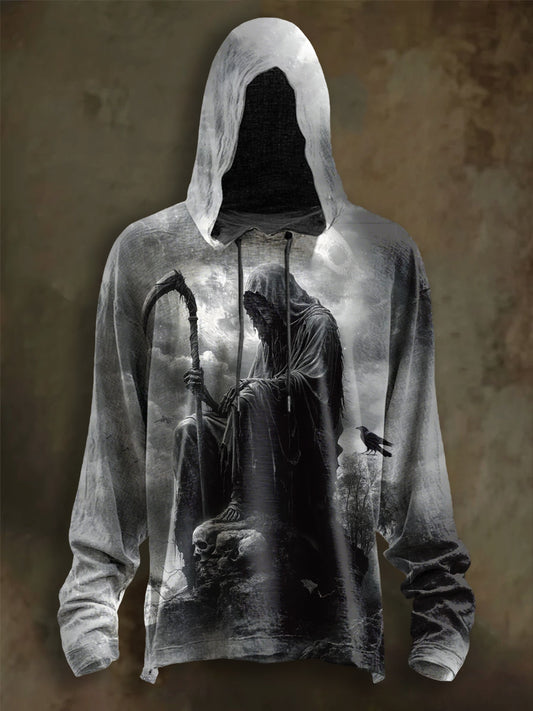 Men's Halloween Printed Long Sleeve Hoodie