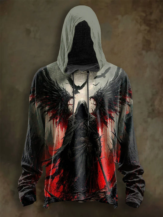 Men's Halloween Printed Long Sleeve Hoodie