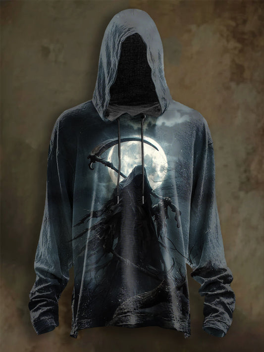 Men's Halloween Printed Long Sleeve Hoodie