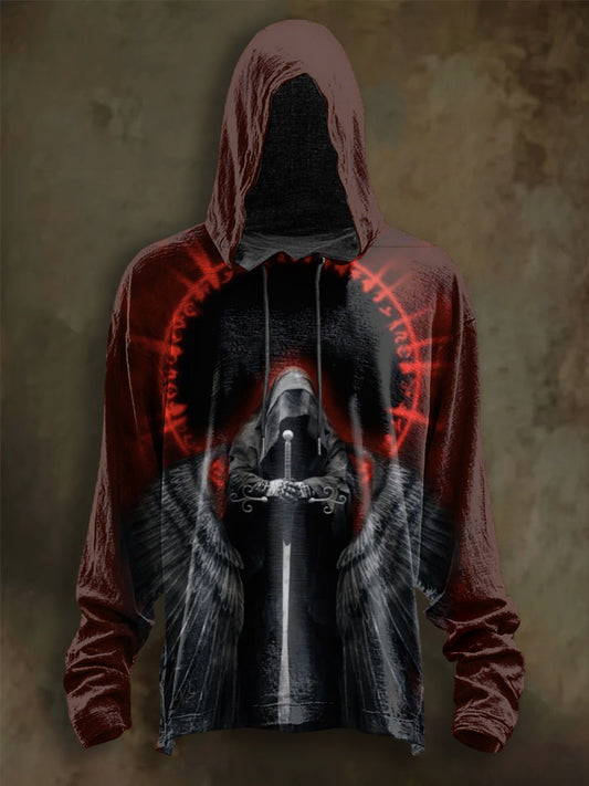 Men's Halloween Printed Long Sleeve Hoodie