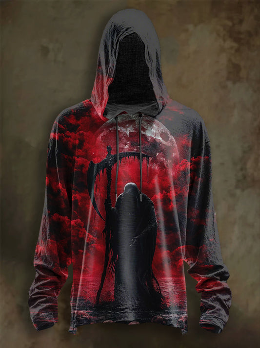 Men's Halloween Printed Long Sleeve Hoodie