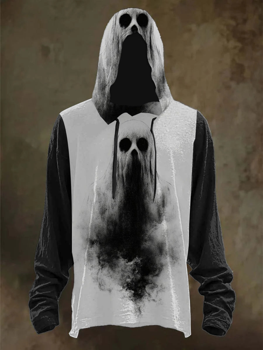 Men's Halloween Skull Print Hooded Sweatshirt