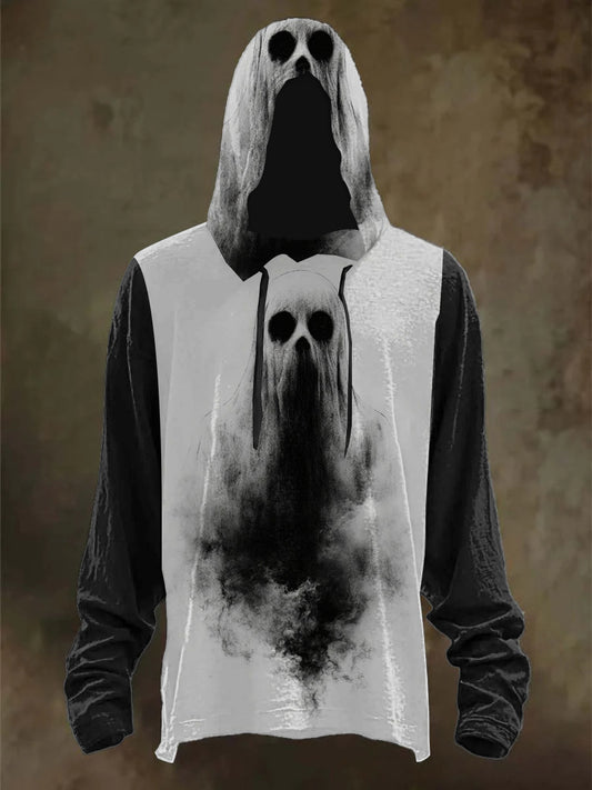 Men's Halloween Skull Print Hooded Sweatshirt