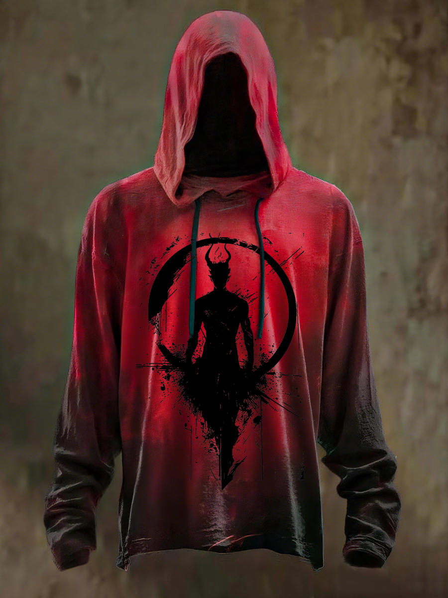 Men's Halloween Dark Printed Hoodie