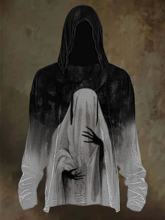 Men's Halloween Printed Long Sleeve Hoodie
