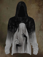 Men's Halloween Printed Long Sleeve Hoodie