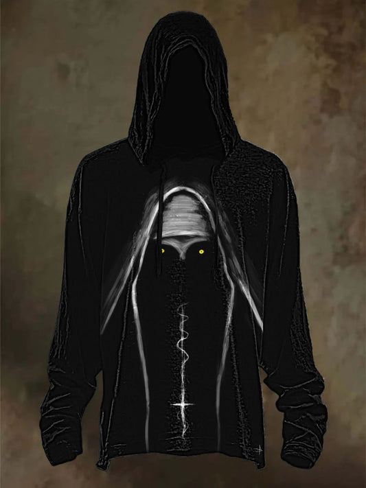 Men's Halloween Printed Long Sleeve Hoodie