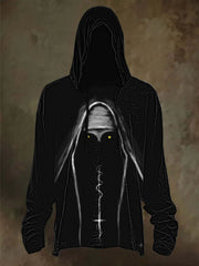 Men's Halloween Printed Long Sleeve Hoodie