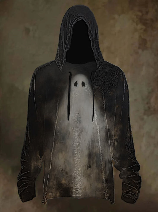 Men's Halloween Printed Long Sleeve Hoodie