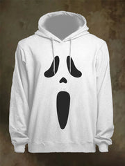 Men's Halloween Scream Face Print Casual Hoodie