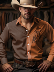 Men's Western Style Printed Shirt