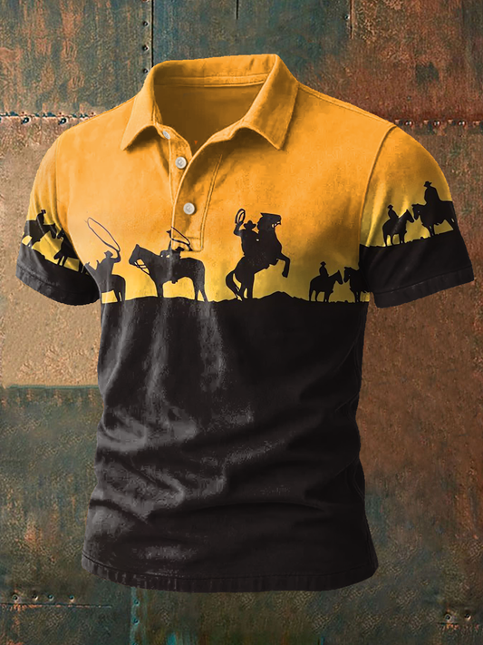 Men's Western Style Printed Casual Tops